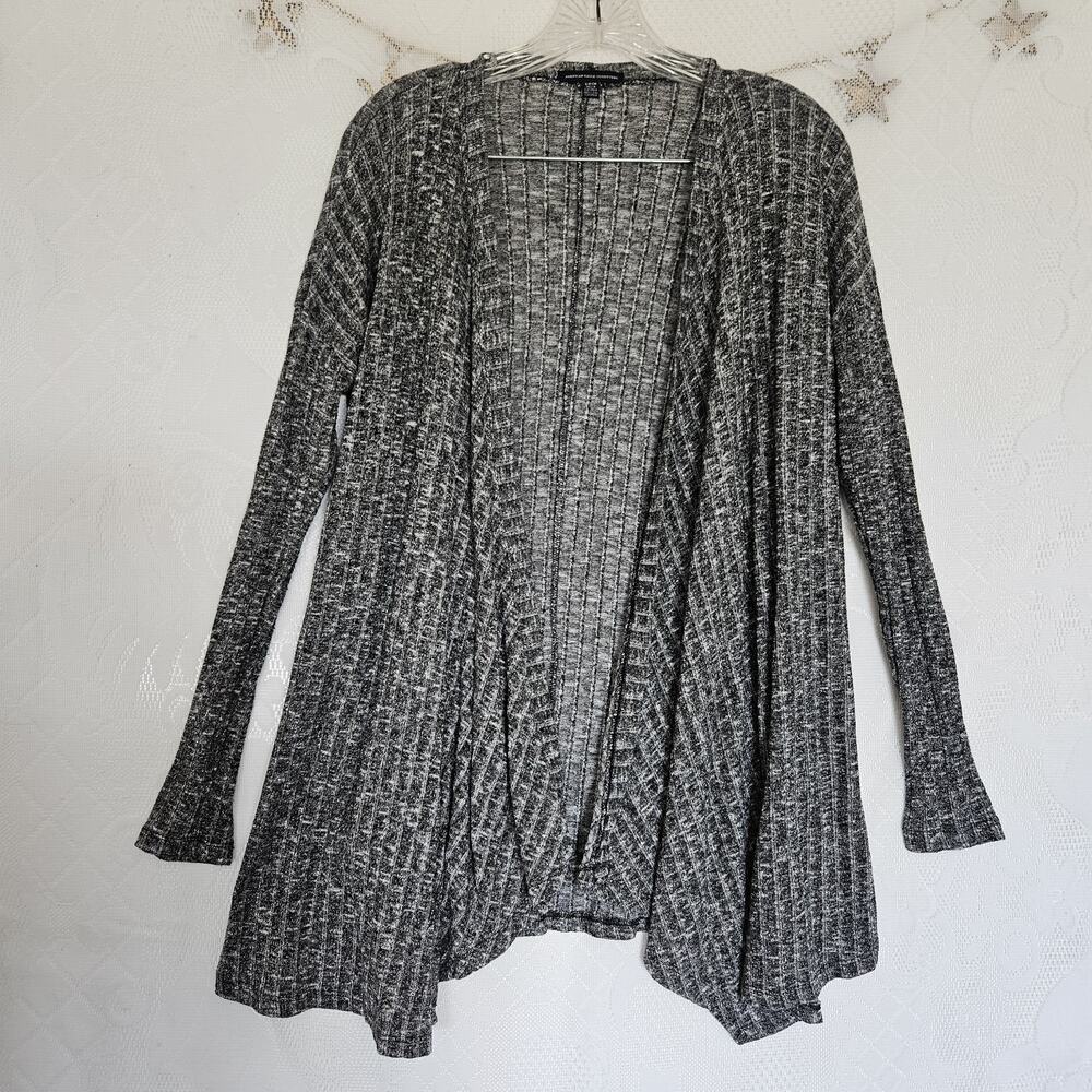 American Eagle Small Black Open Ribbed Cardigan Downtown Girl 90s Grunge Cozy
